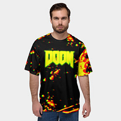 Футболка оверсайз мужская Doom огненный марс блики, цвет: 3D-принт — фото 2