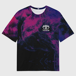 Футболка оверсайз мужская Тойота на фоне сиреневого дыма, цвет: 3D-принт