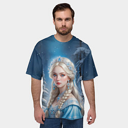 Футболка оверсайз мужская Прекрасная Снегурочка, цвет: 3D-принт — фото 2