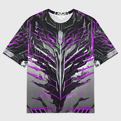 Мужская футболка оверсайз Киберпанк доспех фиолетовый