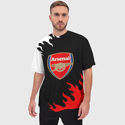 Футболка оверсайз мужская Arsenal fc flame, цвет: 3D-принт — фото 2