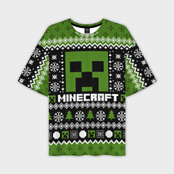 Футболка оверсайз мужская Minecraft christmas sweater, цвет: 3D-принт
