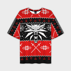 Футболка оверсайз мужская The Witcher christmas sweater, цвет: 3D-принт