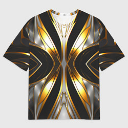 Футболка оверсайз мужская Неоновый узор стальная бабочка, цвет: 3D-принт