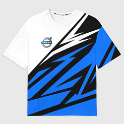 Футболка оверсайз мужская Volvo - white and blue, цвет: 3D-принт