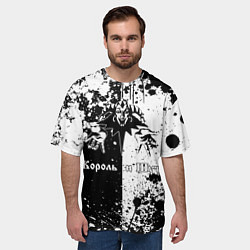 Футболка оверсайз мужская Король и шут - черно-белая абстракция, цвет: 3D-принт — фото 2