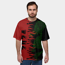 Футболка оверсайз мужская Зеленый дракон - 2024, цвет: 3D-принт — фото 2