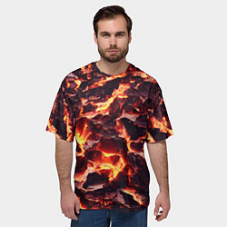 Футболка оверсайз мужская Бурлящая лава, цвет: 3D-принт — фото 2