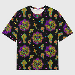 Футболка оверсайз мужская Грибы и мандалы, цвет: 3D-принт