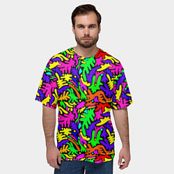Футболка оверсайз мужская Яркие цветные каракули, цвет: 3D-принт — фото 2