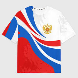 Футболка оверсайз мужская Россия - спортивная униформа, цвет: 3D-принт