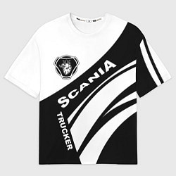 Мужская футболка оверсайз Scania дальнобойщик