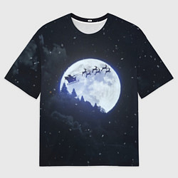 Футболка оверсайз мужская Рождественская ночь, цвет: 3D-принт