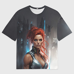 Футболка оверсайз мужская Рыжая валькирия, цвет: 3D-принт