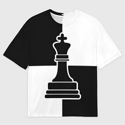 Мужская футболка оверсайз Шахматы - ферзь