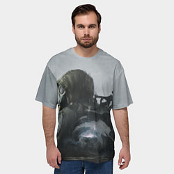 Футболка оверсайз мужская STALKER 2 одиночка постер, цвет: 3D-принт — фото 2