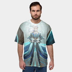 Футболка оверсайз мужская Genshin Impact Нёвиллет, цвет: 3D-принт — фото 2