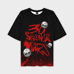 Футболка оверсайз мужская Thirty seconds to mars skulls, цвет: 3D-принт