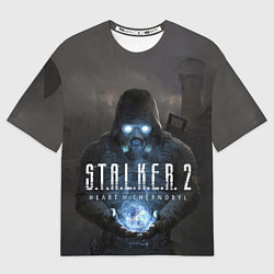 Футболка оверсайз мужская STALKER 2 одиночка с артефактом, цвет: 3D-принт