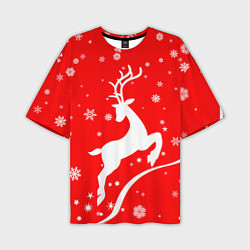 Футболка оверсайз мужская Christmas deer, цвет: 3D-принт