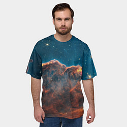 Футболка оверсайз мужская Туманность Киля наблюдаемая телескопом Уэбба, цвет: 3D-принт — фото 2