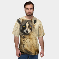 Футболка оверсайз мужская Лемур в стиле диаграмм Давинчи, цвет: 3D-принт — фото 2