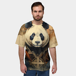 Футболка оверсайз мужская Панда арт-портрет, цвет: 3D-принт — фото 2