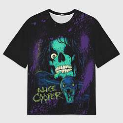 Мужская футболка оверсайз Alice Cooper snake