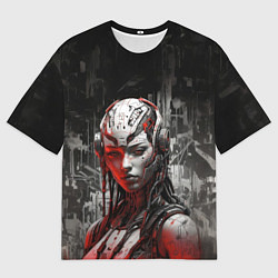 Футболка оверсайз мужская Женщина-киборг, цвет: 3D-принт