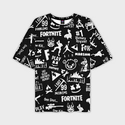 Мужская футболка оверсайз Fortnite alllogo black