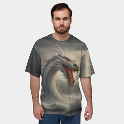 Футболка оверсайз мужская Дракон в воде, цвет: 3D-принт — фото 2