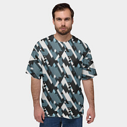 Футболка оверсайз мужская Треугольники military, цвет: 3D-принт — фото 2