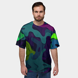 Футболка оверсайз мужская Неопределенный яркий камуфляж, цвет: 3D-принт — фото 2