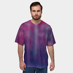 Футболка оверсайз мужская Клетчатый паттерн, цвет: 3D-принт — фото 2
