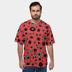 Футболка оверсайз мужская Розовый цвет: глазики-косоглазики, цвет: 3D-принт — фото 2