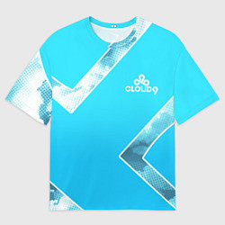 Футболка оверсайз мужская Cloud9 - Форма команды,облака 2024, цвет: 3D-принт