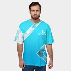 Футболка оверсайз мужская Cloud9 - Форма команды,облака 2024, цвет: 3D-принт — фото 2
