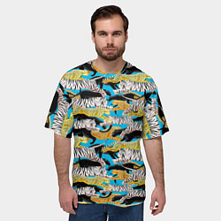 Футболка оверсайз мужская Прыжок диких кошек, цвет: 3D-принт — фото 2