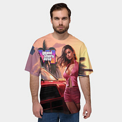 Футболка оверсайз мужская GTA 6 girl vice city, цвет: 3D-принт — фото 2
