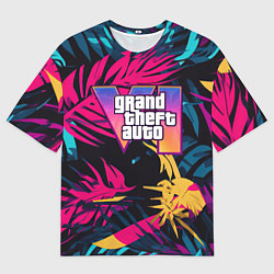 Футболка оверсайз мужская GTA 6 logo abstract, цвет: 3D-принт