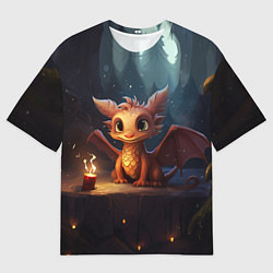 Футболка оверсайз мужская Загадочный звездокрыл дракон, цвет: 3D-принт
