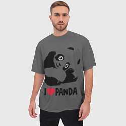 Футболка оверсайз мужская Я люблю панду, цвет: 3D-принт — фото 2