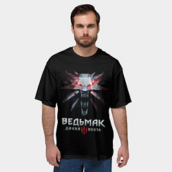 Футболка оверсайз мужская Ведьмак дикая охота лого, цвет: 3D-принт — фото 2