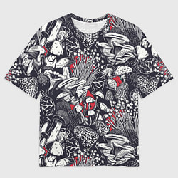 Футболка оверсайз мужская Разные грибы, цвет: 3D-принт