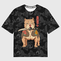 Футболка оверсайз мужская Питбуль якудза, цвет: 3D-принт
