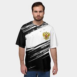 Футболка оверсайз мужская Герб РФ спортивные краски, цвет: 3D-принт — фото 2