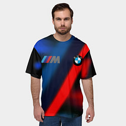 Футболка оверсайз мужская BMW sport абстракция, цвет: 3D-принт — фото 2