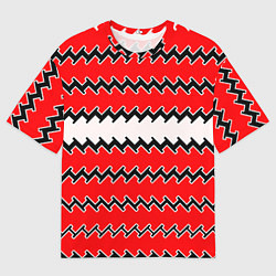 Мужская футболка оверсайз White and red stripes