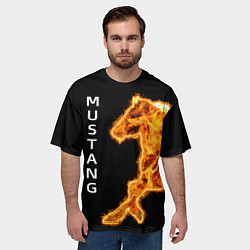 Футболка оверсайз мужская Mustang fire, цвет: 3D-принт — фото 2