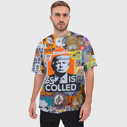 Футболка оверсайз мужская Donald Trump - american сollage, цвет: 3D-принт — фото 2
